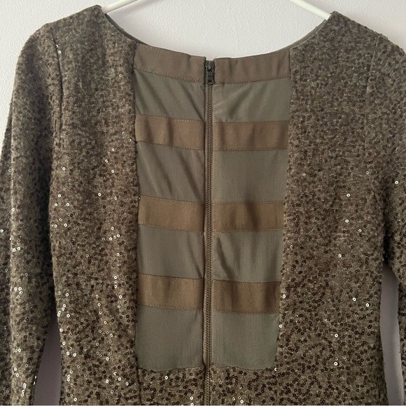 Alice + Olivia Nala Sequined Dress in Chocolate Small - Picture 6 of 14